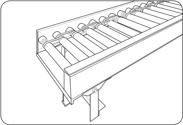 Drawing of a roller conveyor