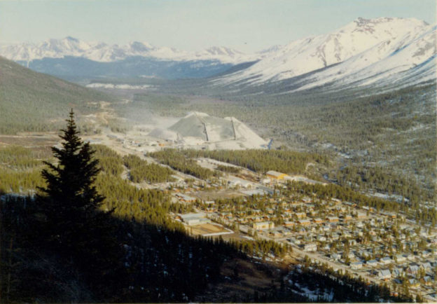 Historical photo of the town and mine of Cassiar, B.C.