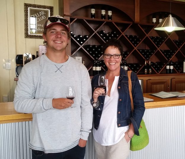 Photo of Charley and Genevieve Cragg at a winery.